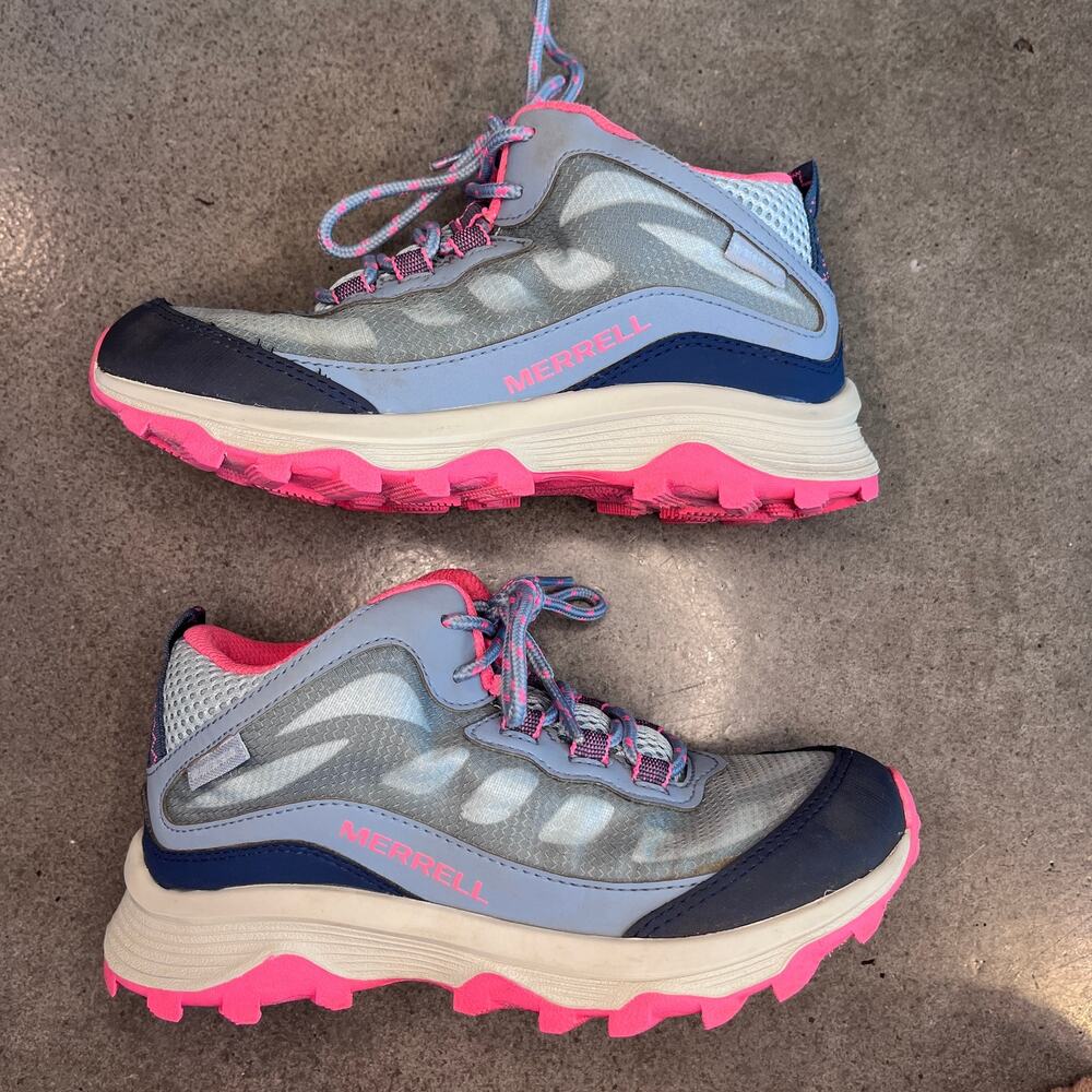 Merrell Moab Speed Mid waterproof hiking boots Youth girls size 1 outdoor shoes